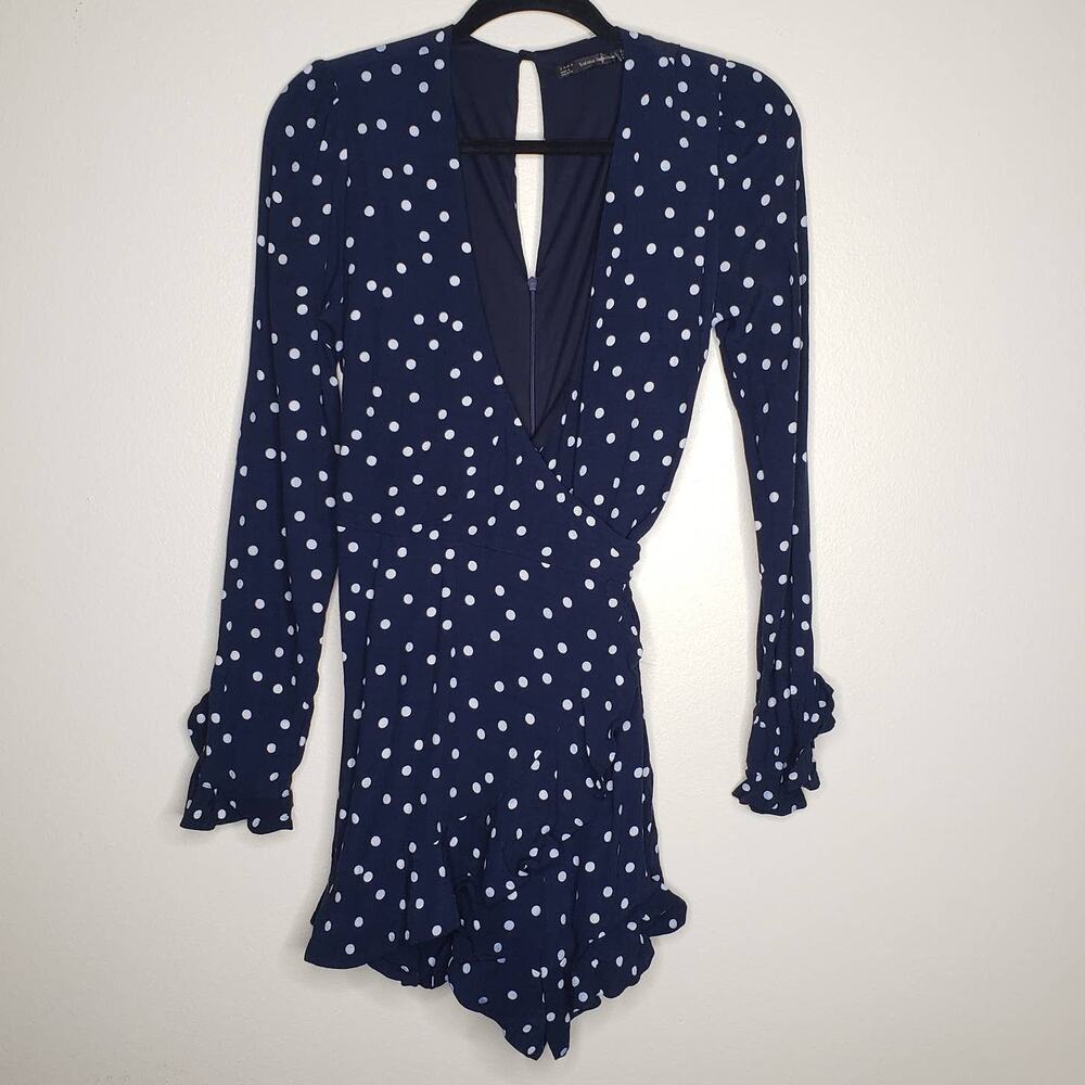 Zara Trafaluc| Navy Blue Polka Dot Romper